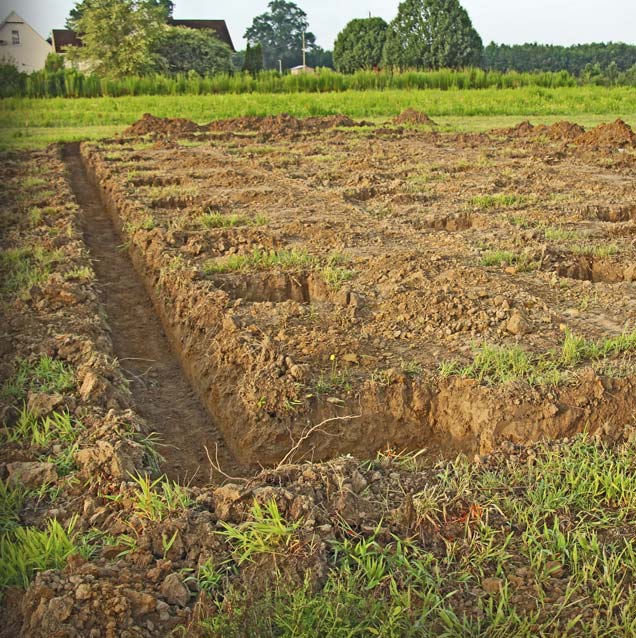 Countryside footing excavation for large residential project