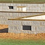 Split-face masonry crawlspace foundation