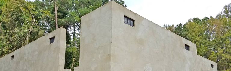 half size concrete walls foundation